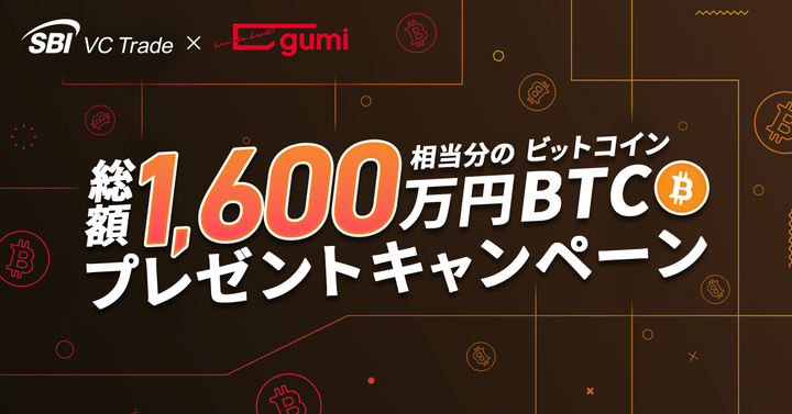 総額1,600万円相当分のBTCプレゼントキャンペーン